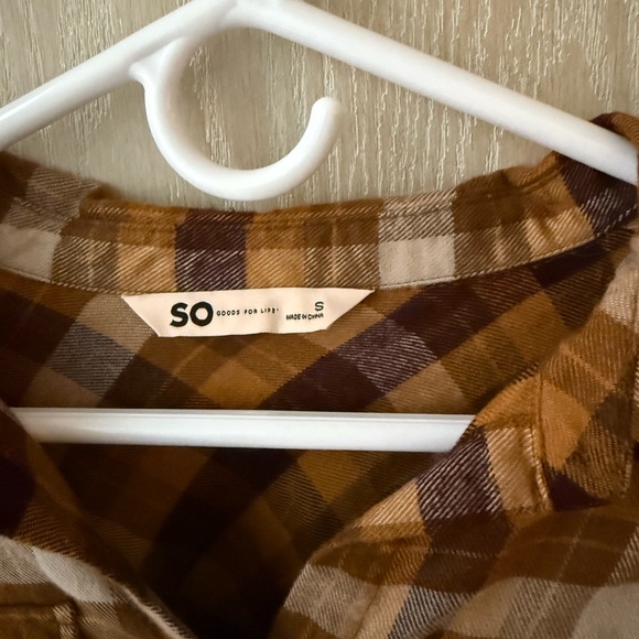 SO Brown and Tan Plaid Shirt - Picture 3 of 3